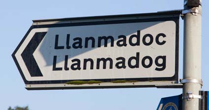 Llanmadoc road sign